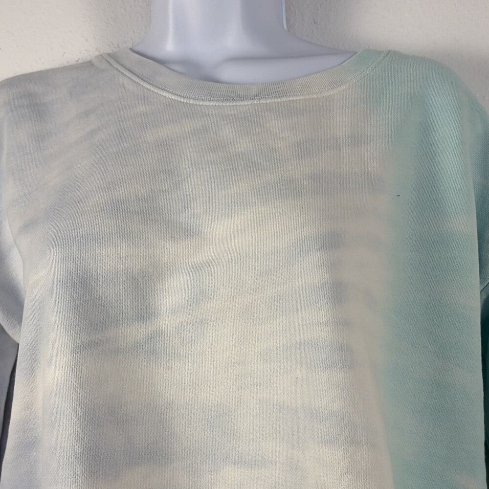 J crew Women's Blue/White Tie-Dye Crewneck Pullover Sweatshirt Regular Fit